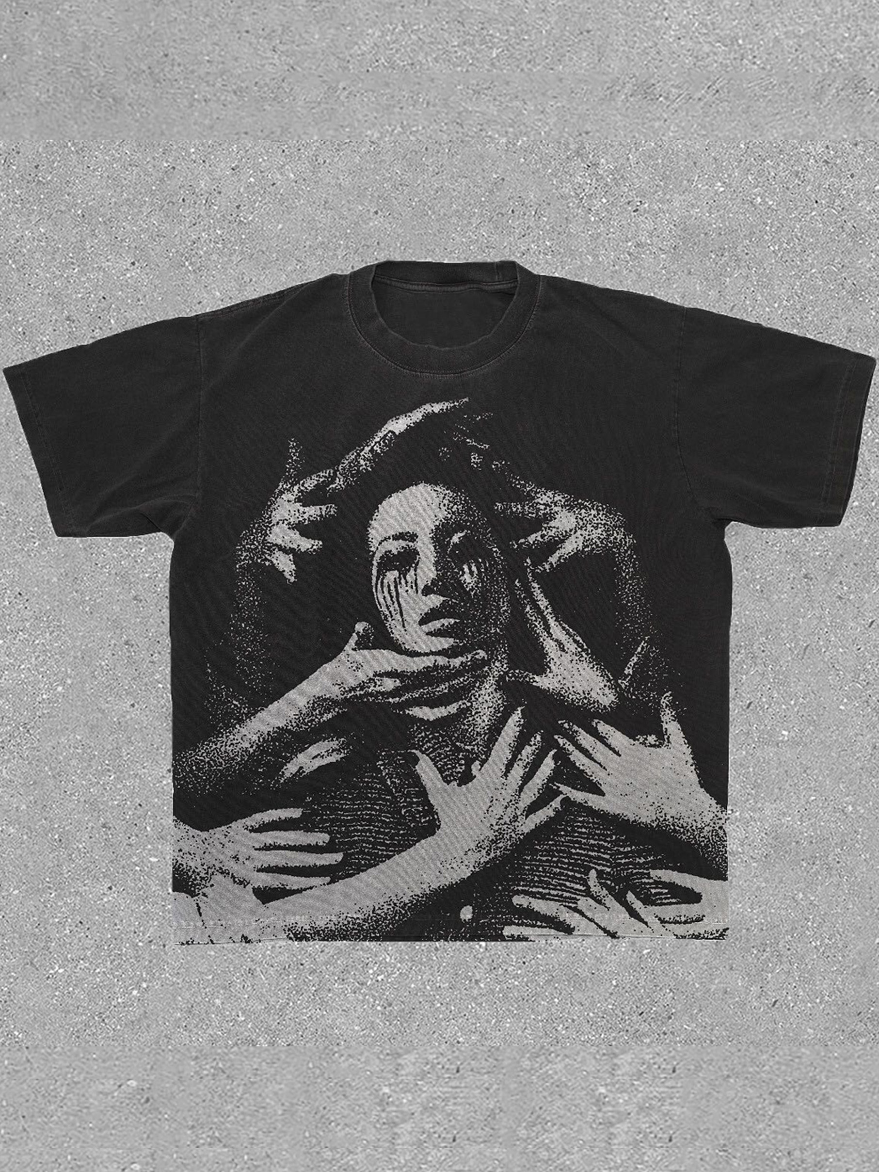 Ninedge Art Casual Fashion Printed Round Neck Short Sleeve T-Shirt