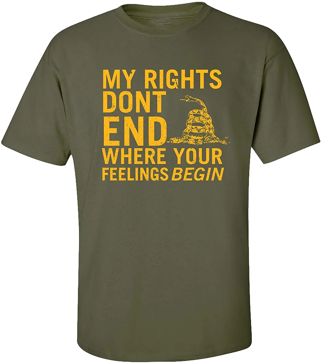 Rights Don't End Where Feelings Begin 2nd Amendment Adult T-Shirt