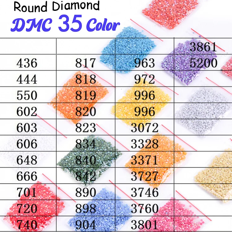 35 Colors Diamond Art Kit AB Drill Gem Art Nails Crafts Square/Round Diamond DMC 