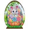 (US Local)Wooden Easter Egg Rabbit Special Shaped Diamond Painting Lamp for Adult Kids
