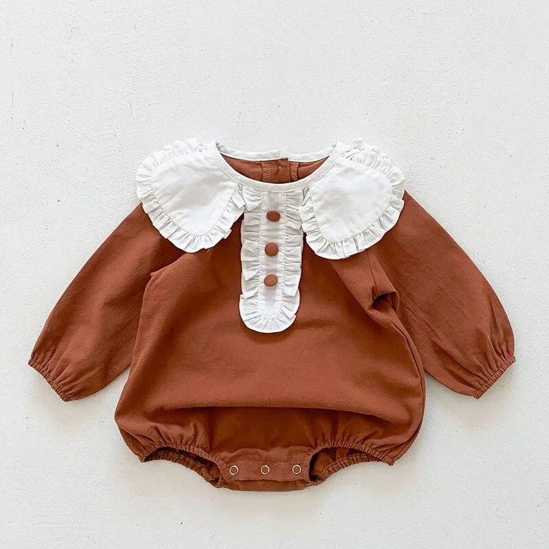 0-3Yrs Spring Kids Boy Girl Long Sleeve Rompers + Hair Band Autumn Infant Baby Girl Newborn Rompers Clothes Baby Girl Rompers