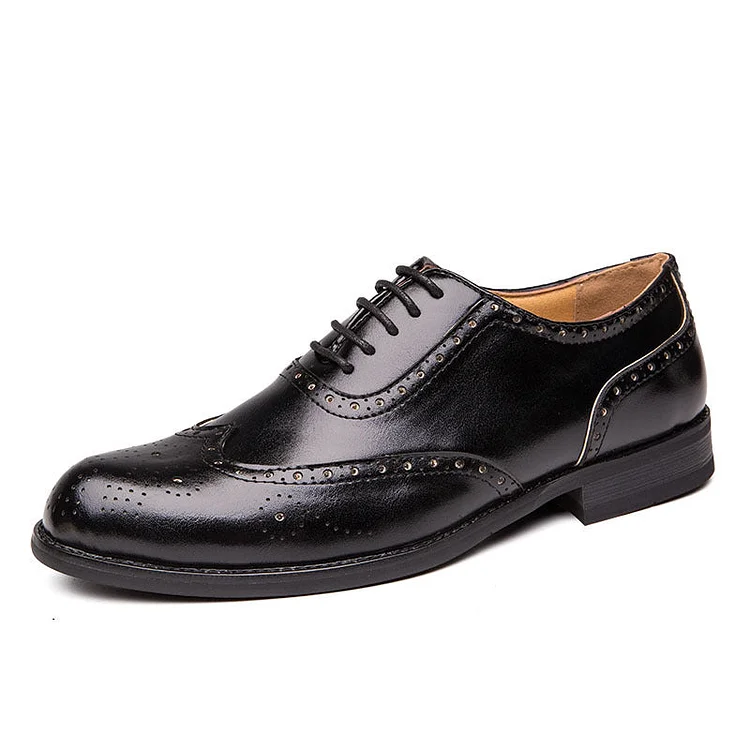 Male Leather Shoes Bulloke Carving Fashion Youth Trend Gentleman Style Casual Shoes