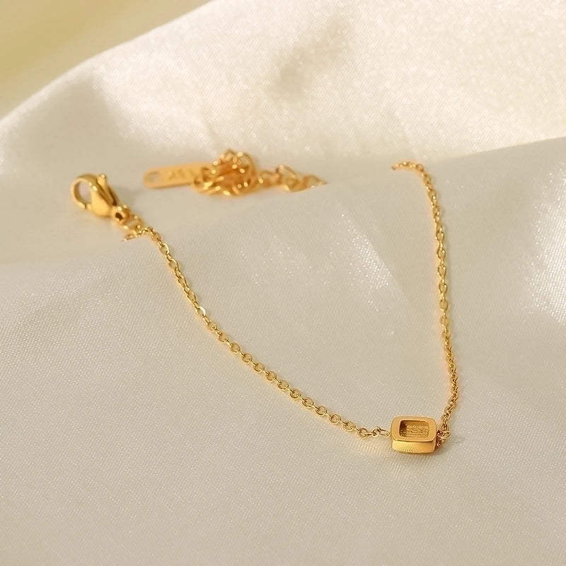 Fashion Square 304 Stainless Steel Zircon Bracelets In Bulk