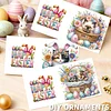 6PCS Diamond Painting Easter Cat Greeting Card Kit for Birthdays Thanksgiving & Special Occasion
