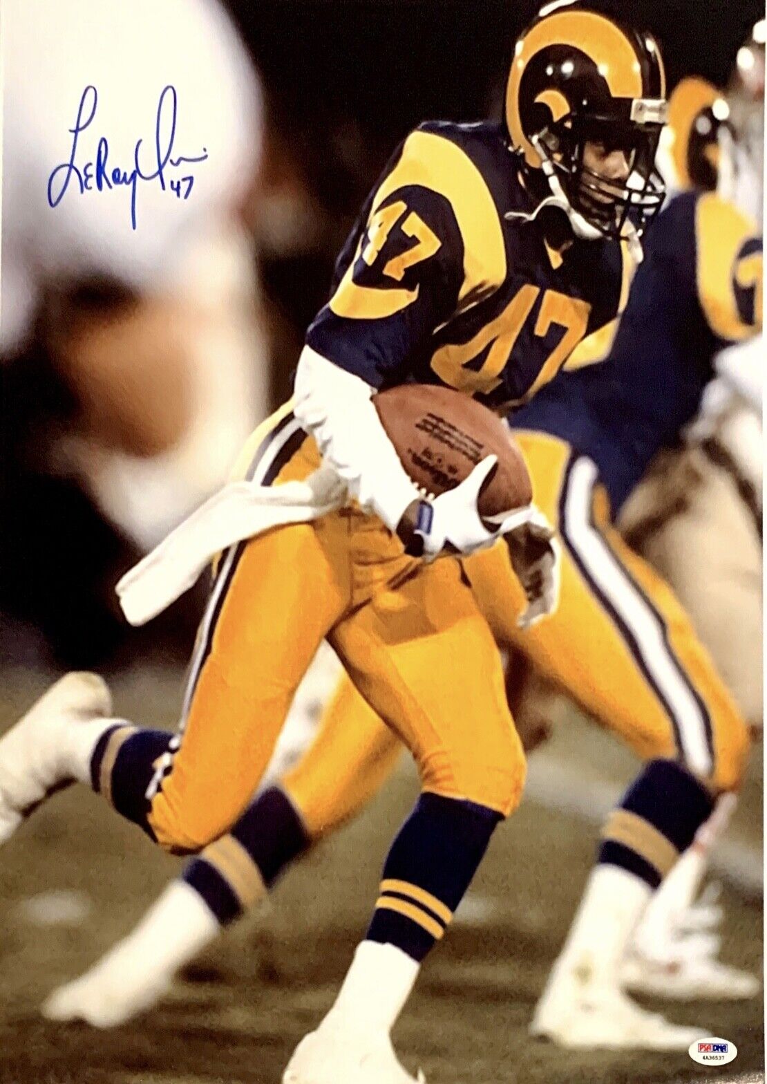 LeRoy Irvin Signed Rams 16x20 Photo Poster painting PSA 4A36537