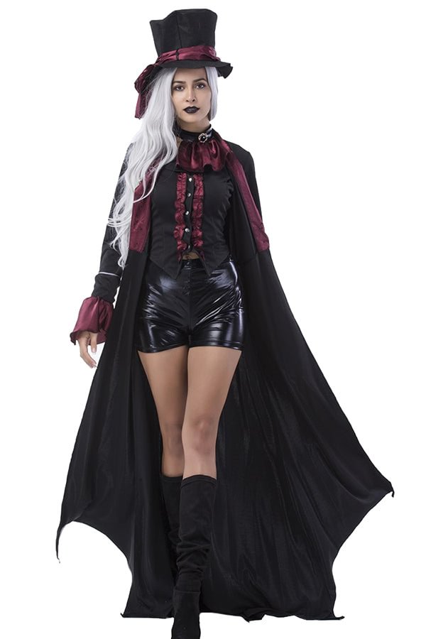 Sexy Black Vampire Costumes Women Halloween Cosplay Set-elleschic