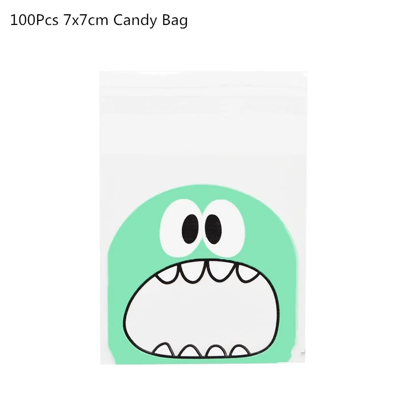 100Pcs Plastic Bags Thank you Cookie&Candy Bag Self-Adhesive For Wedding Birthday Party Gift Bag Biscuit Baking Packaging Bag