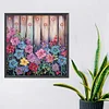 >SALE<5D DIY Partial Special Shaped Drill Diamond Painting Flowers in The Fence30x30cm