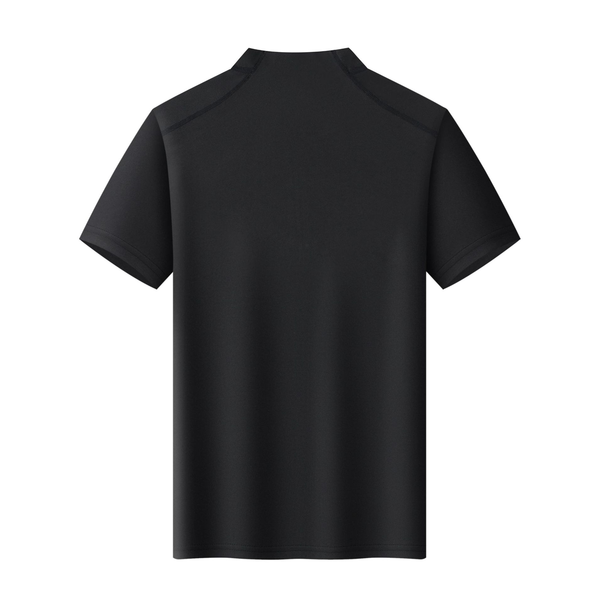 2026 Summer Ice Silk Quick-Dry Half-Zip Polo Shirt Men’s Stand Collar Short Sleeve T-Shirt