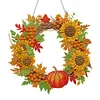 DIY Acrylic Special Shaped Diamond Painting Fall Wreath Ornament Hanging Kit