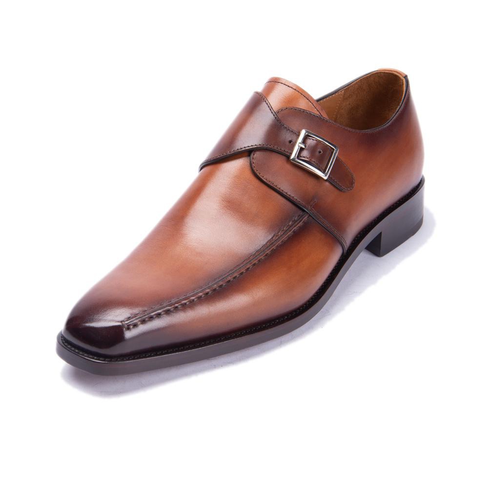 VCSHOES Retro Brown Leather Shoes For Men Casual Classic Business Office Party Loafers Plus Size Square Toe Oxfords Flats