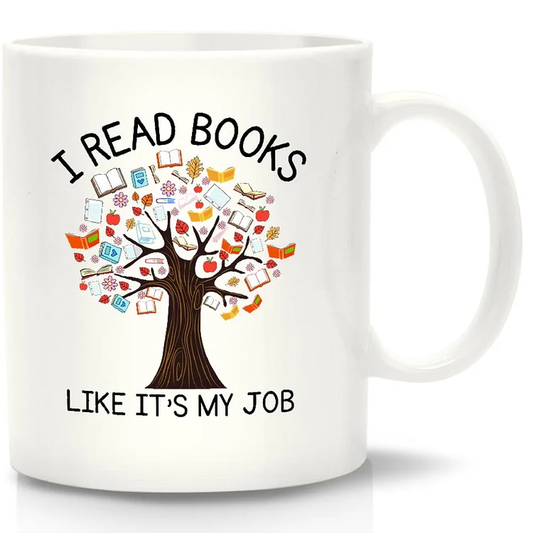 I Read Books Like It's My Job White Mug-Annaletters