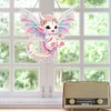 Diamond Painting Single-Side White Wings Dragon Diamond Art Hanging Pendant for Office Decor