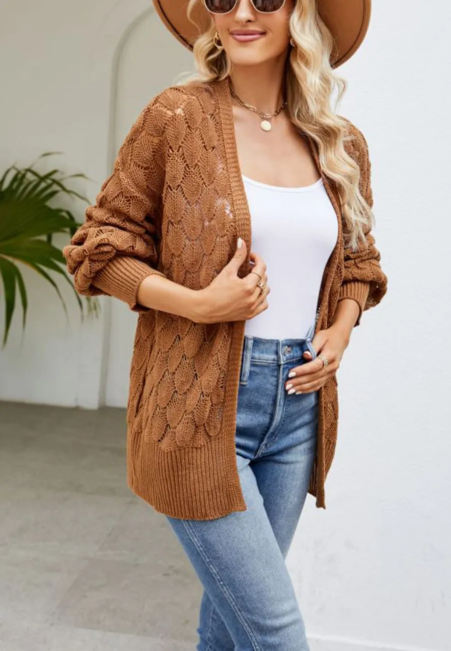 Geometric Crochet Knit Cardigan