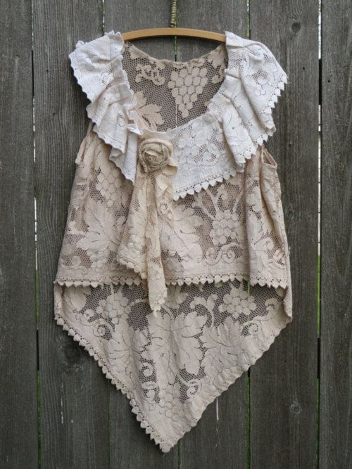 Cotton Linen Lace Flower Decoration Short Front And Long Back Women Top