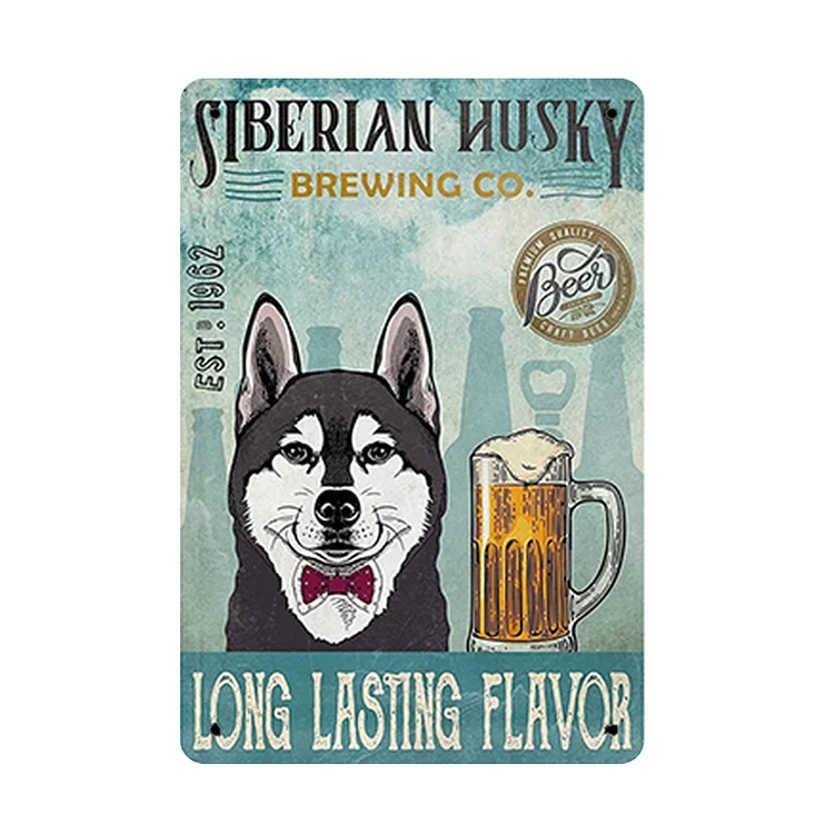 Siberian Husky Brewing Co. - Vintage Tin Signs/Wooden Signs - 20x30cm & 30x40cm