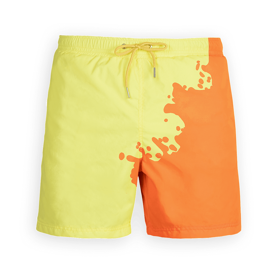 Color changing swimming trunks