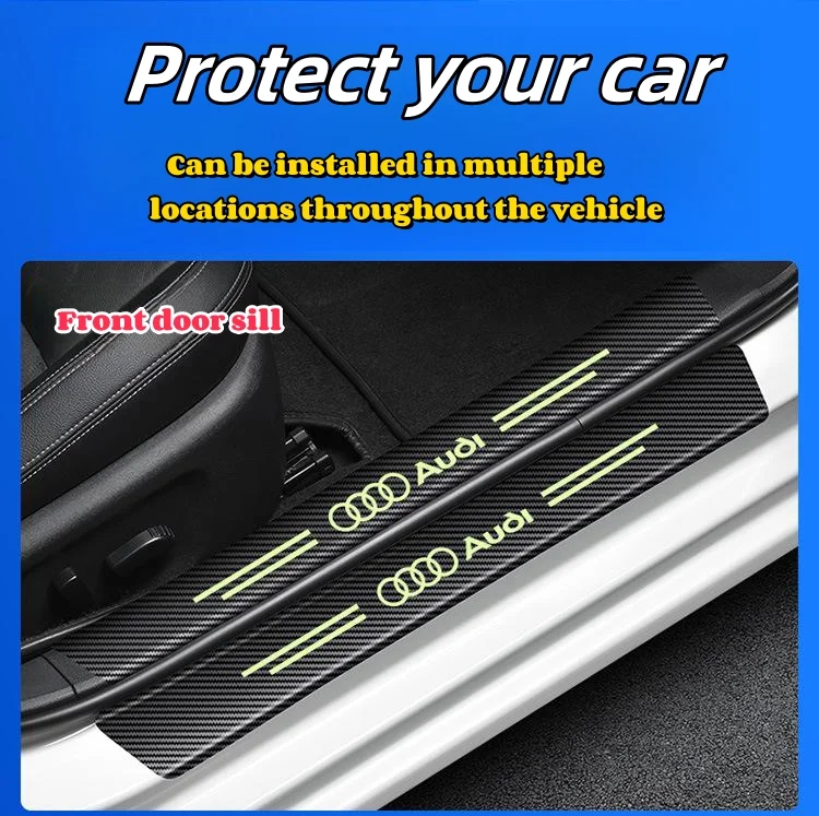 Carbon fiber luminous door sill strips