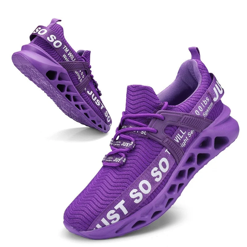 YRZL Sneakers Casual Lace-up Breathable Couple Tenis Shoes Fashion Mesh Hard-wearing Blade Running Shoes for Men Plus Size 36-48