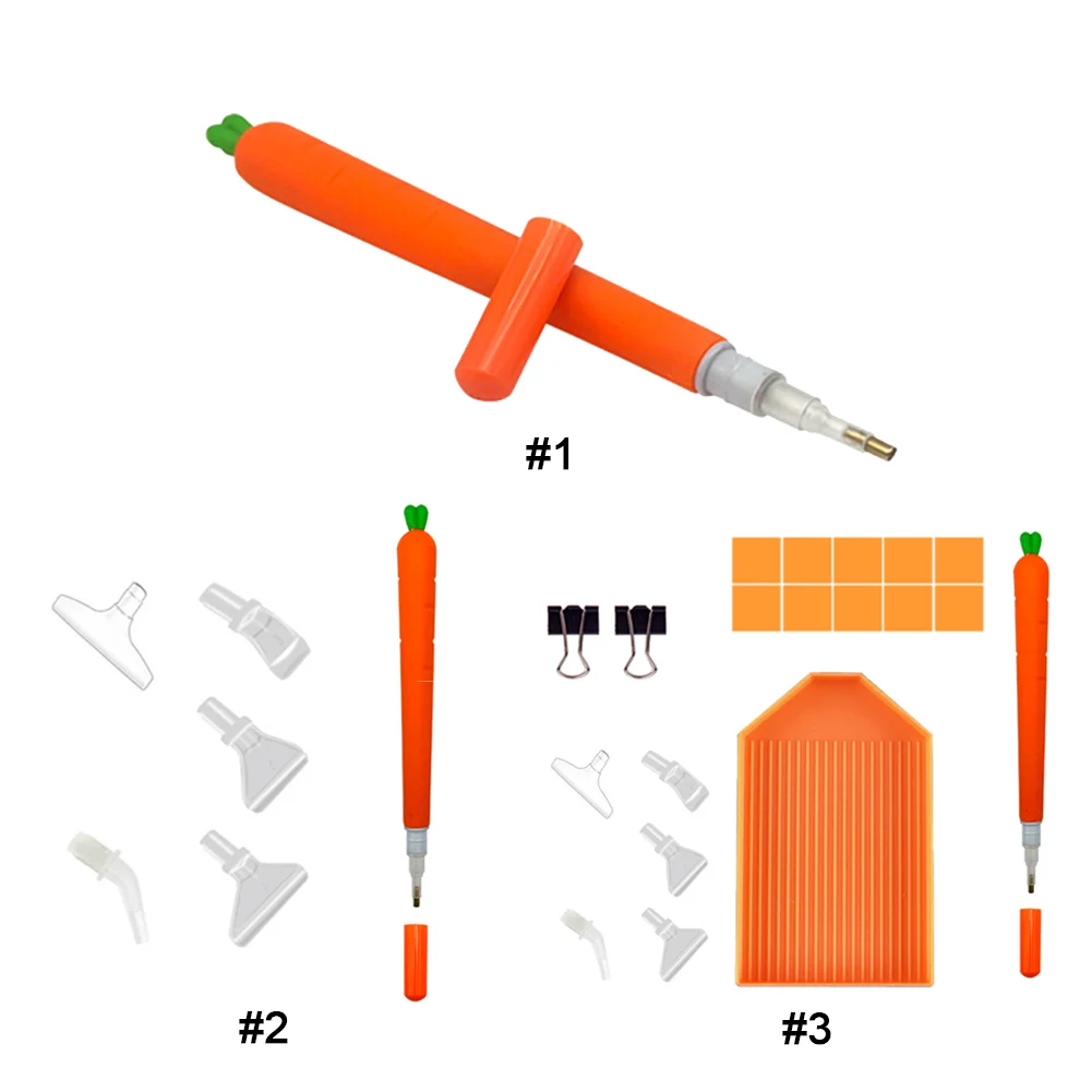 Carrot Shape Diamond Painting Pen 5D Diamond Painting Tools Cute for Kids Adults