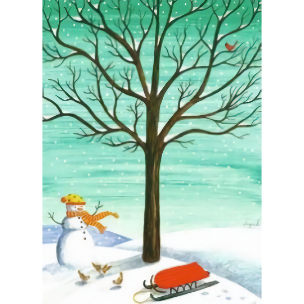 

30*40CM - Round Drill Diamond Painting - Seasonal Tree, 501 Original