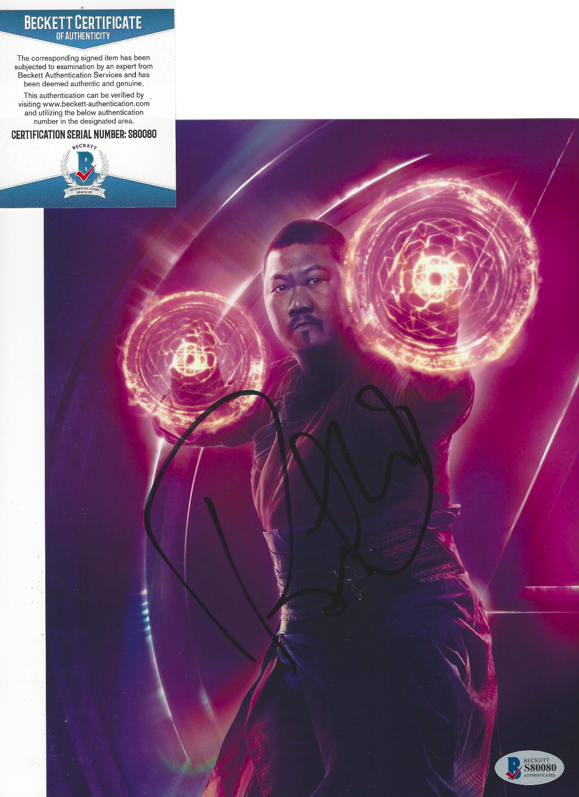 BENEDICT WONG SIGNED THE AVENGERS DOCTOR STRANGE 8x10 Photo Poster painting BECKETT COA BAS