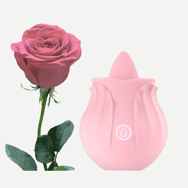 Pink Rose Vibrator Silicone Clitoris With 10 Intense Suction