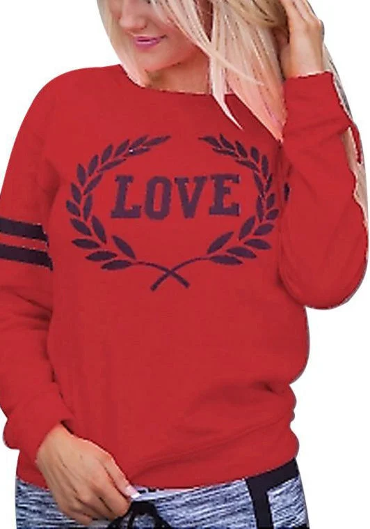 Round Neck Love Rainbow Long Sleeves Sweatshirt