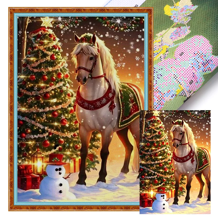 Christmas Horse 11CT Stamped Cross Stitch 40*60CM