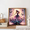 Fille avec jupe papillon-plein diamant rond peinture-30 * 30cm