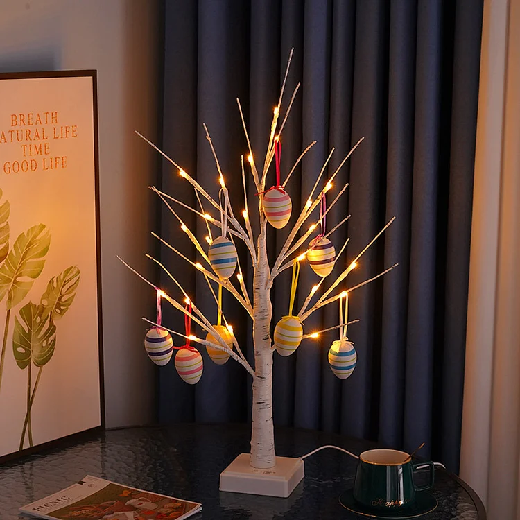 Easter decoration lights glowing tree