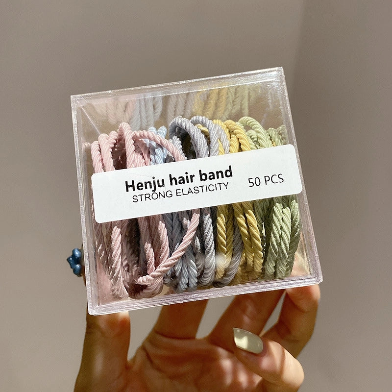 Canned Rubber Band Women’s Tie Head High Elastic Durable Hair Rope Tie Head New Rubber Band High Ponytail Hair Rope Hair Ring