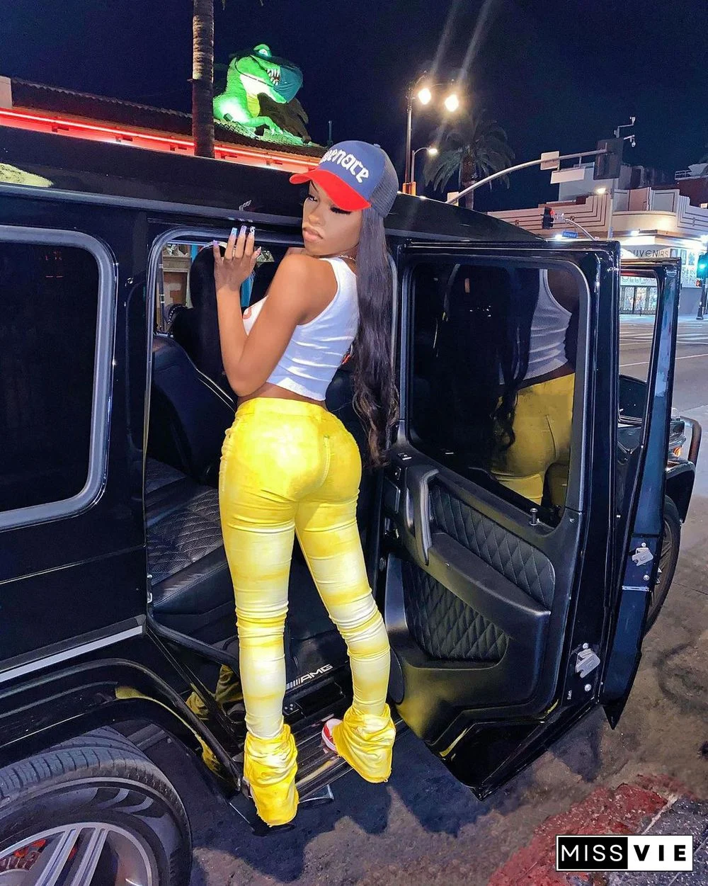 Women's Wholesale Tie-dye Printed Bell-bottom Trousers