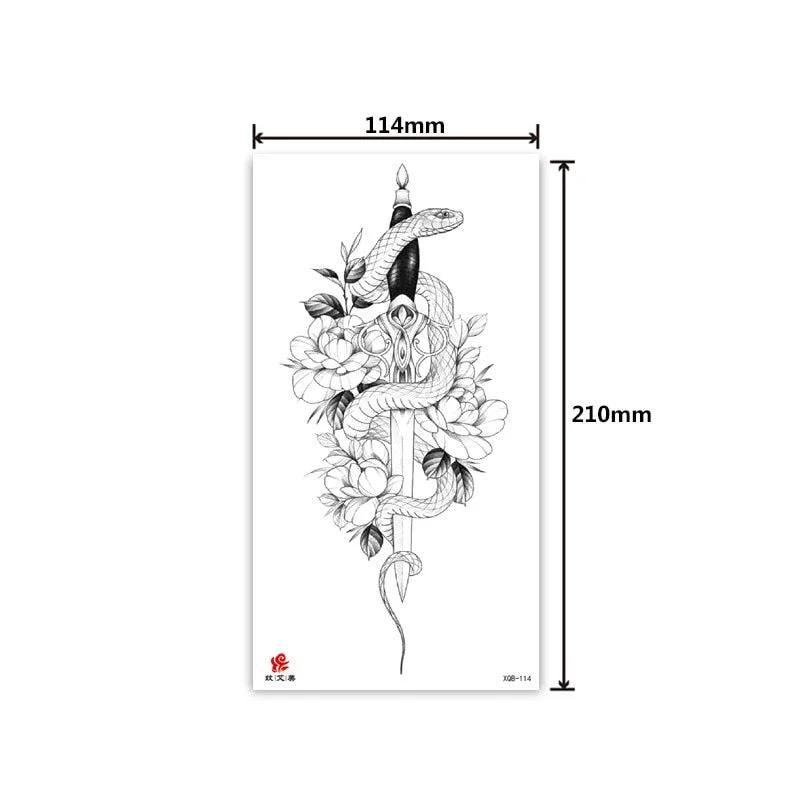 Half-arm waterproof tattoo stickers arm fierce wolf head animal arm lasting cross-border European and American tattoo stickers
