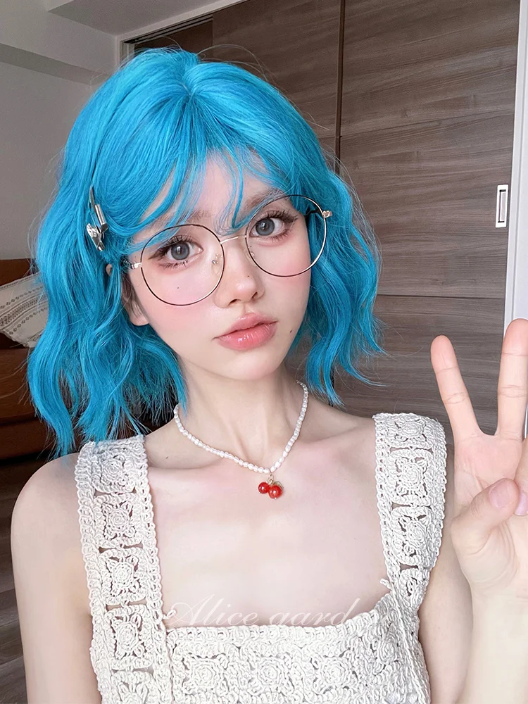Casual Series Hot Neon Blue Short Curly Wig