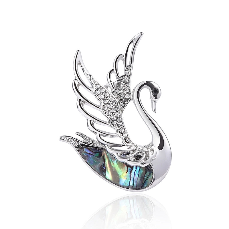 Casual Elegant Lady Pin Swan Alloy Shell Plating Women’s Brooches