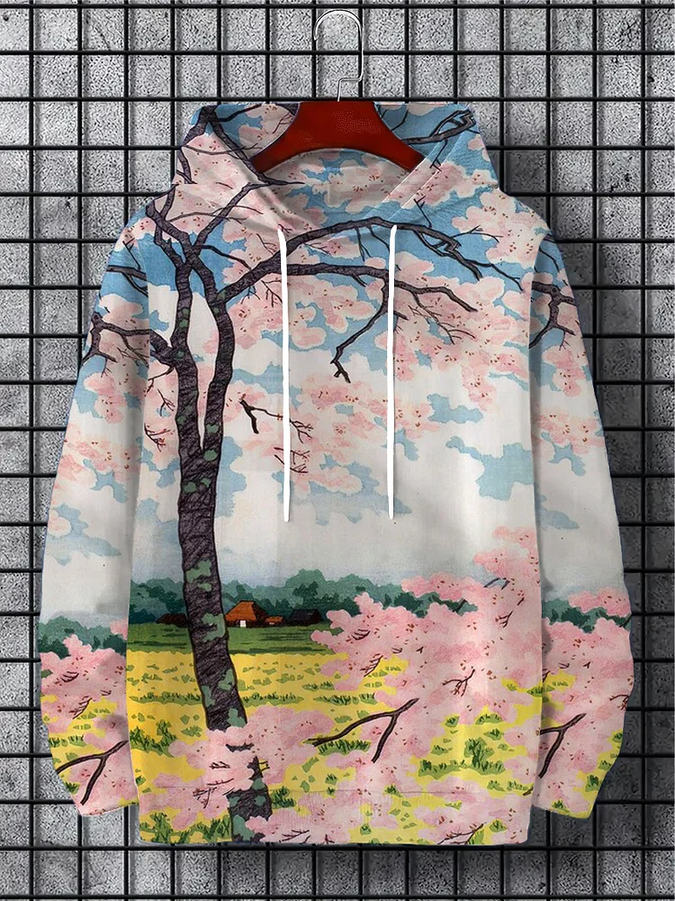 Japanese landscape hoodie hot sale