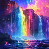 Rainbow Falls - Diamond Painting