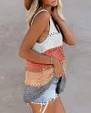 Cheetah Print Colorblock Sleeveless U Neck Tank Top