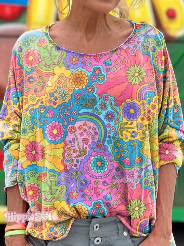 Women’s Garden After The Rain Print T-Shirt Multicolor / S
