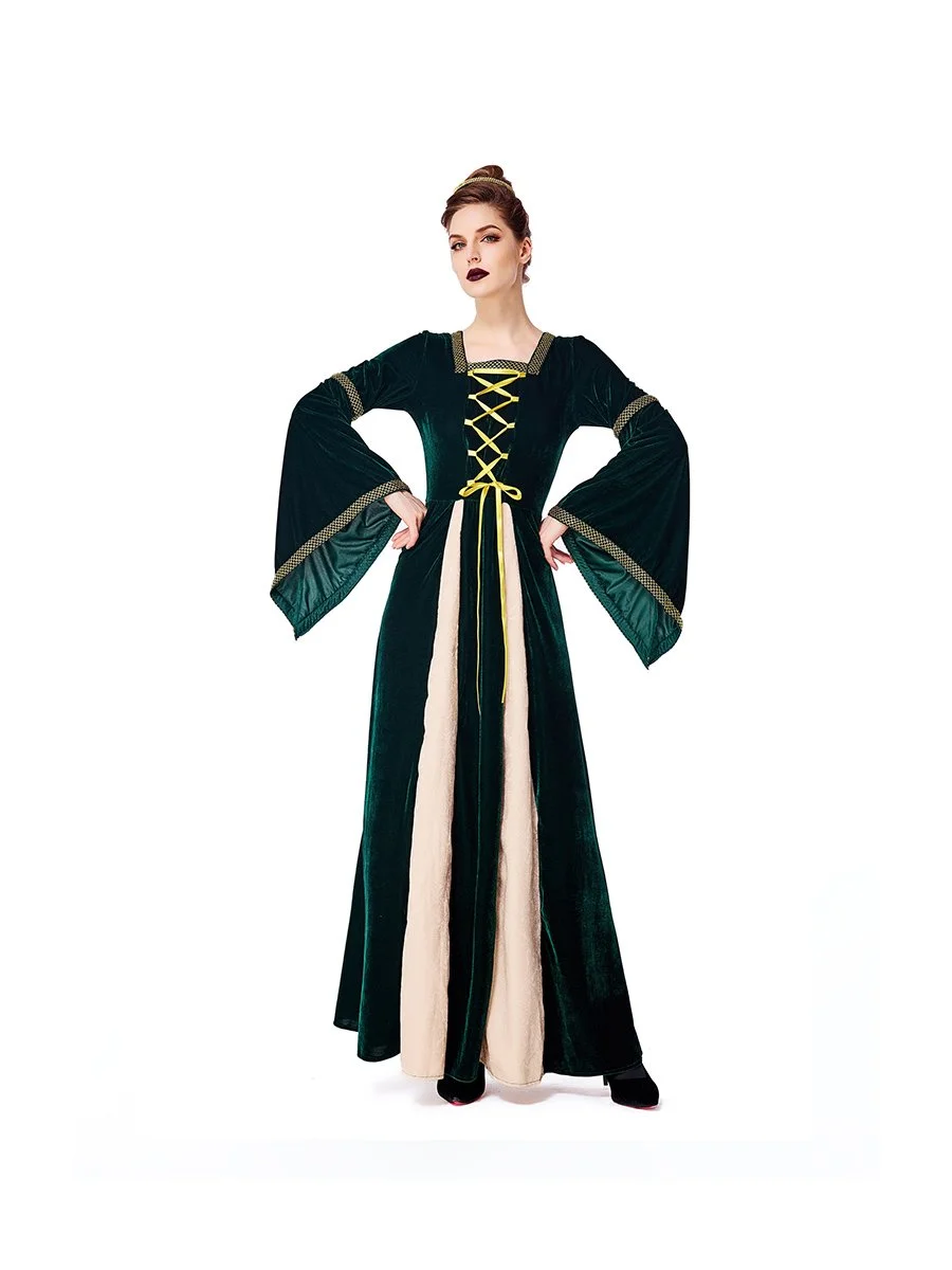 Halloween Parent-Child Costume Renaissance Retro Long Sleeve Midi Dress