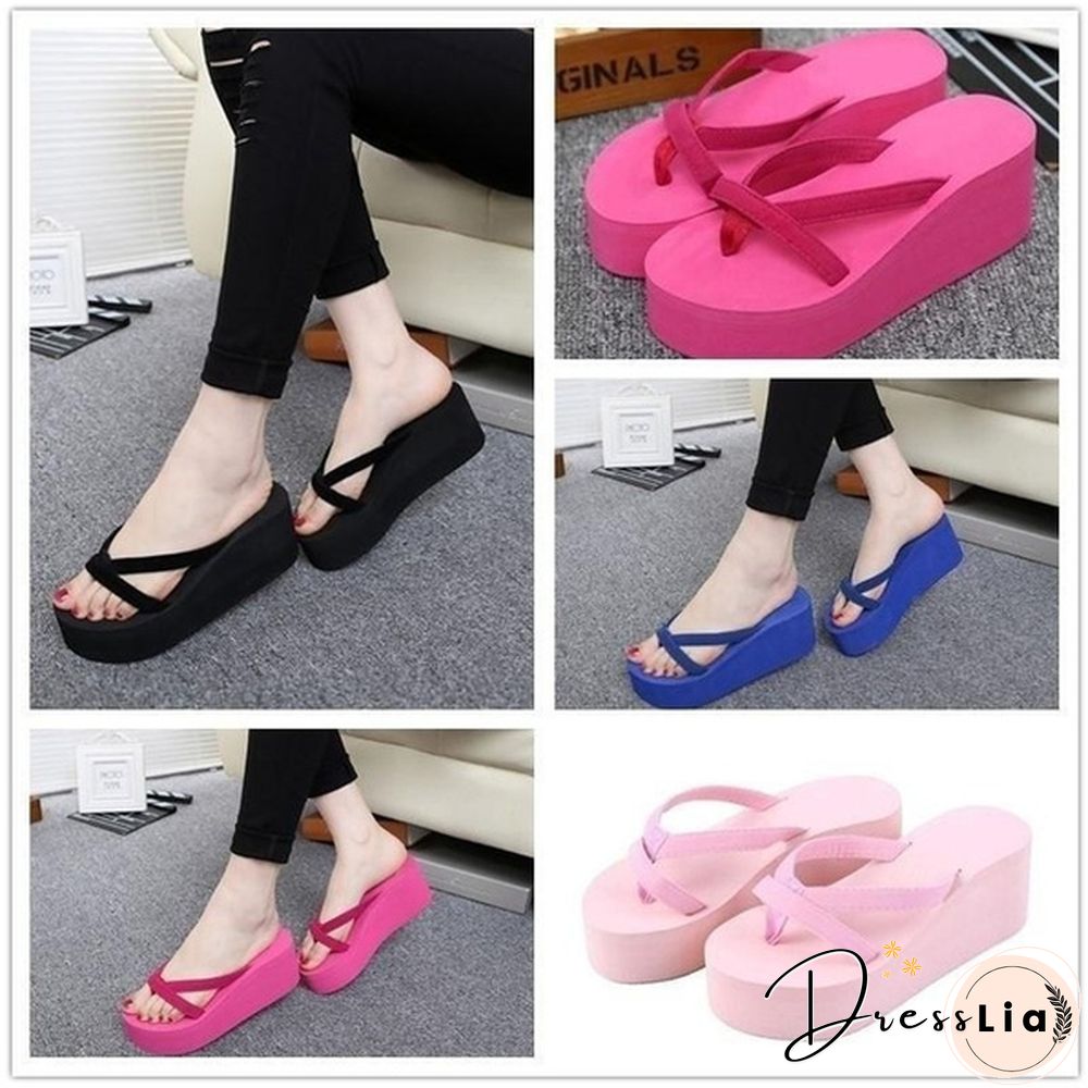 7 Colors Fashion Women Summer Casual Flip Flops Beach Slippers Sandals Summer Wedge Sandals Shoes