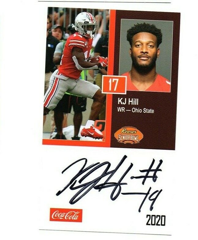 K.J. Hill Ohio State Buckeyes Signed Autograph 2020 SeniorBowl Football Card KJ#