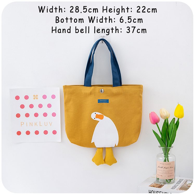 JOURNALSAY Cute Duck Canvas Hand Carrying One Shoulder Messenger Bag
