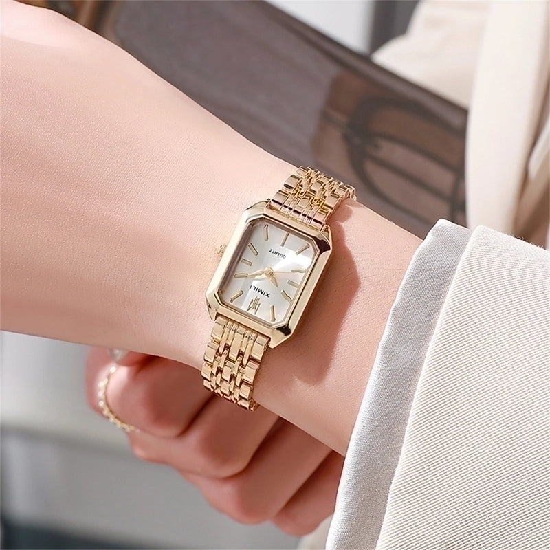Fashion New Stainless Steel Women’s Business Casual Quartz Watch Light Luxury Women’s Stainless Steel Student Watch