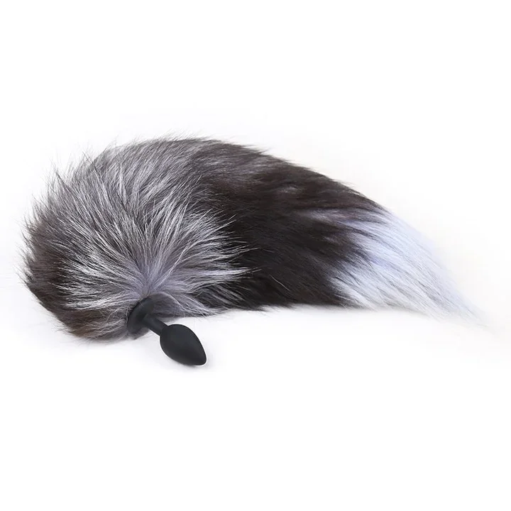 Silicone Gray Wolf Tail Plug SG1895