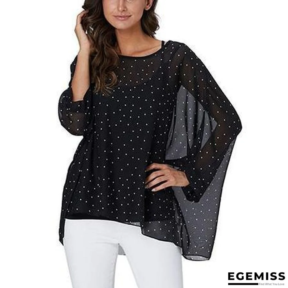 6XL Plus Size Women Batwing Sleeve Casual Chiffon Tops Blouses | EGEMISS