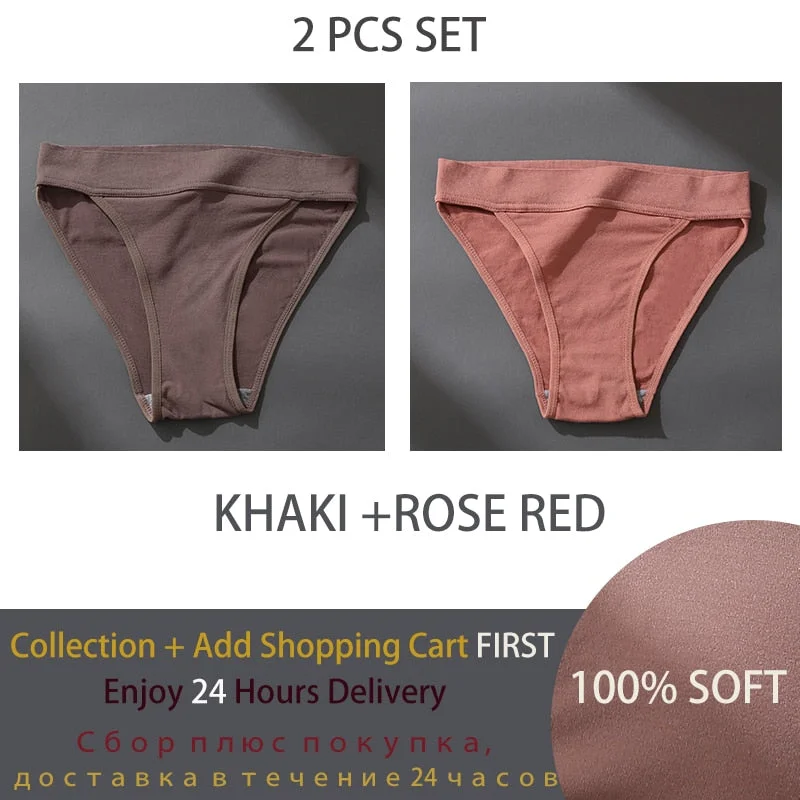 2PCS/Set Seamless Panties for Women Sexy Lingerie Cotton Crotch Pantys Female Underpant Woman's Briefs Tanga Low Waist Underwear