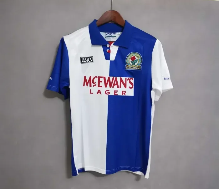 Retro 1995-1996 Blackburn Rovers Home Soccer Jersey
