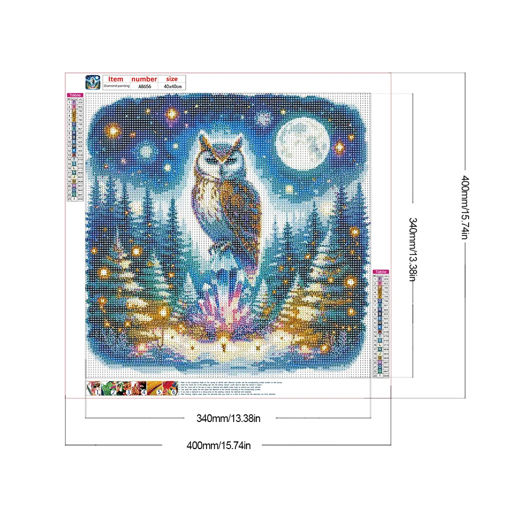 Diamond Painting - Full Round Drill - Owl(Canvas|40*40cm)